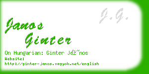 janos ginter business card